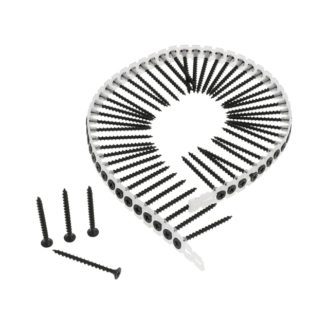 Black Phosphat Collated Chain Belt Drywall Screw Grobgewinde Bugle Head BP PH2