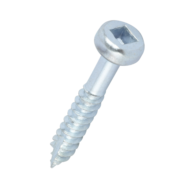 Verzinkte Flachkopf-Taschenlochschrauben mit Vierkantantrieb und Grobgewinde