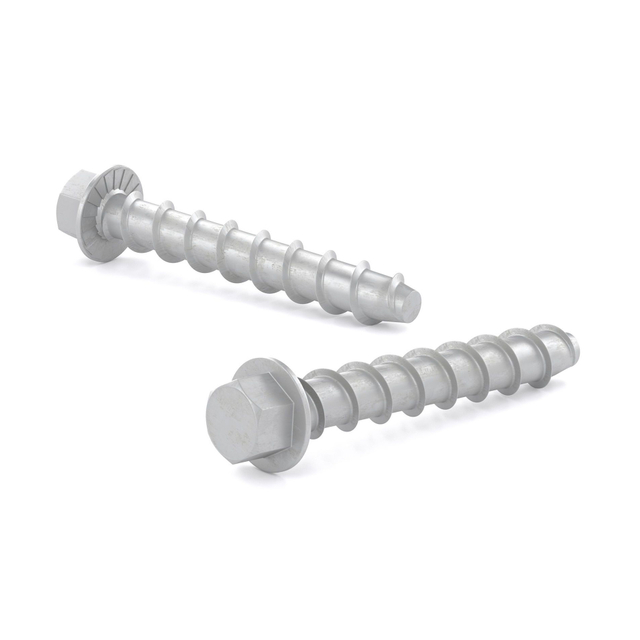 Verzinkter Beton-Mauerwerksschrauben-Sechskant-Flanschkopf, robuster Beton-Schraubanker