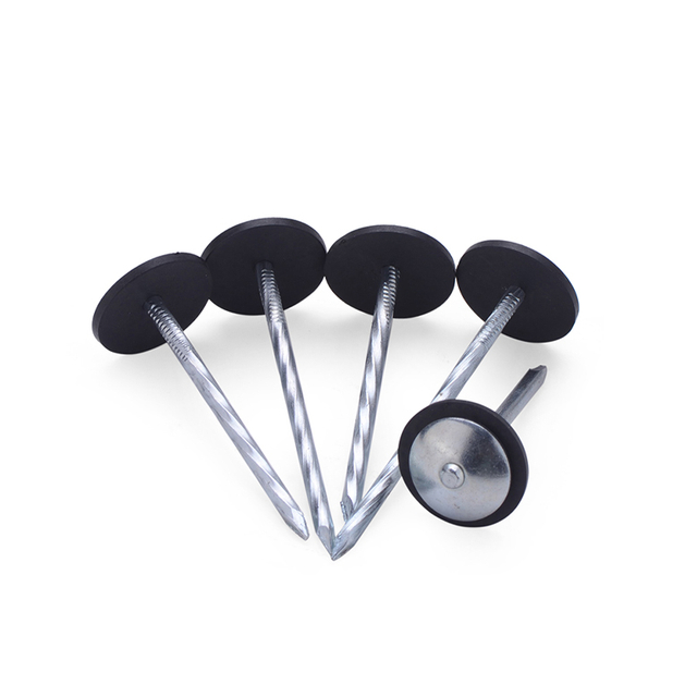 GLATTER SCHAFT, elektroverzinkter Regenschirmkopf-Dachnagel mit Unterlegscheibe, 25 kg/Karton