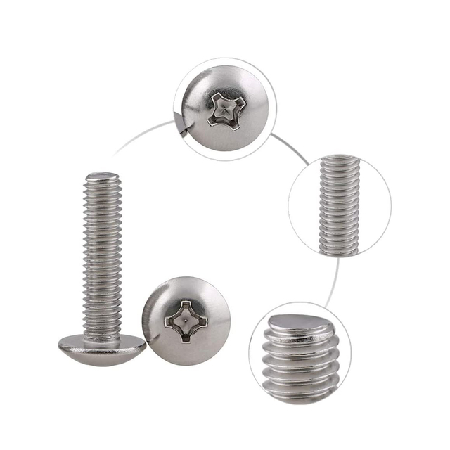 Maschinenschrauben mit Phillips-Antrieb, Edelstahl, Vollgewinde