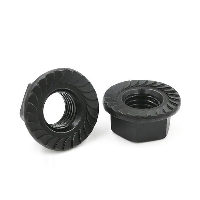 Schwarz verzinkte Sechskant-Gezahnte Flanschmuttern DIN6923 Flanschmutter