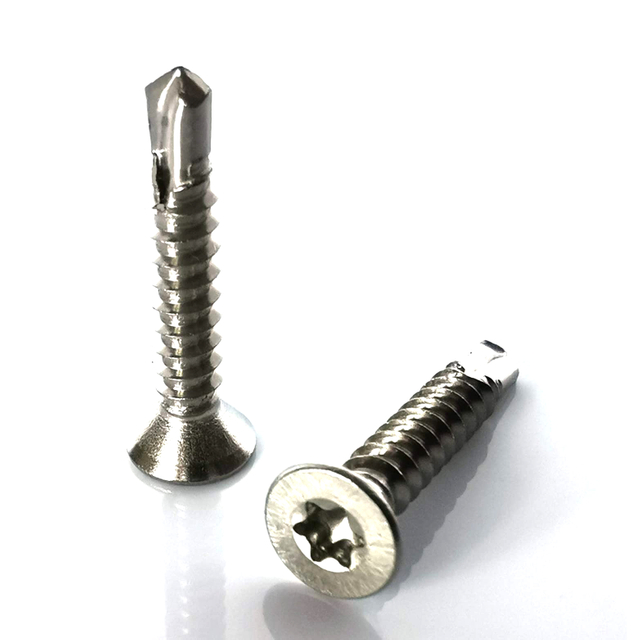 Selbstbohrende Torx-Sternantriebsschraube mit flachem Senkkopf aus Edelstahl Ss304