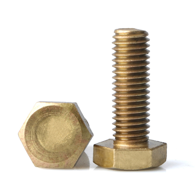 Sechskantschraube mit Sechskantkopf, DIN 933, Kohlenstoffstahl, Güteklasse 8, gelb verzinkte Oberfläche