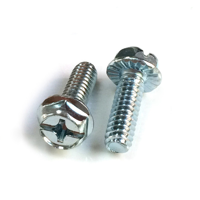 Kombinierte (Phillips/Schlitz) Sechskant-Flanschschraube aus kohlenstoffarmem Stahl, verzinkt